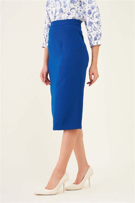 Buy Ardor Longline Pencil Skirt - Blue Color | Skirts for Women | SALT ...