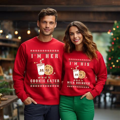 Matching Christmas Couple Sweaters Funny, Holiday Couples Sweatshirt ...