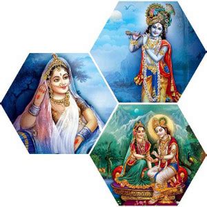 saf Set of 3 Hexagon Radha krishna UV Textured Painting Pack of 3 Price ...