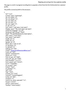 Fillable Online Reading and writing from the customer profile Fax Email ...