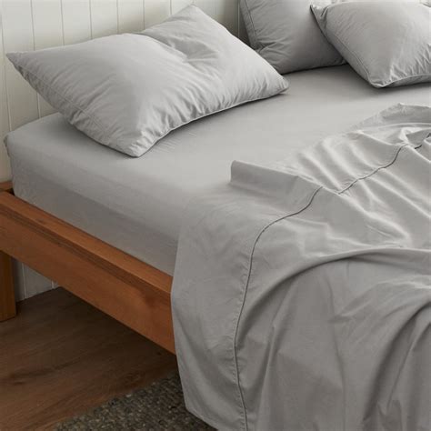 Leo Washed Cotton - Dove Grey Bed Sheets | Sheet Society