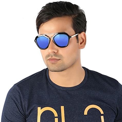 Buy AISLIN® Mirrored Aviator Unisex Sunglasses - (Blue Mirror Lens ...