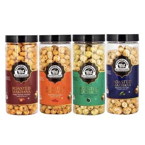 Wonderland Foods 400g (100g X 4) Roasted & Flavoured Makhana Tangy ...