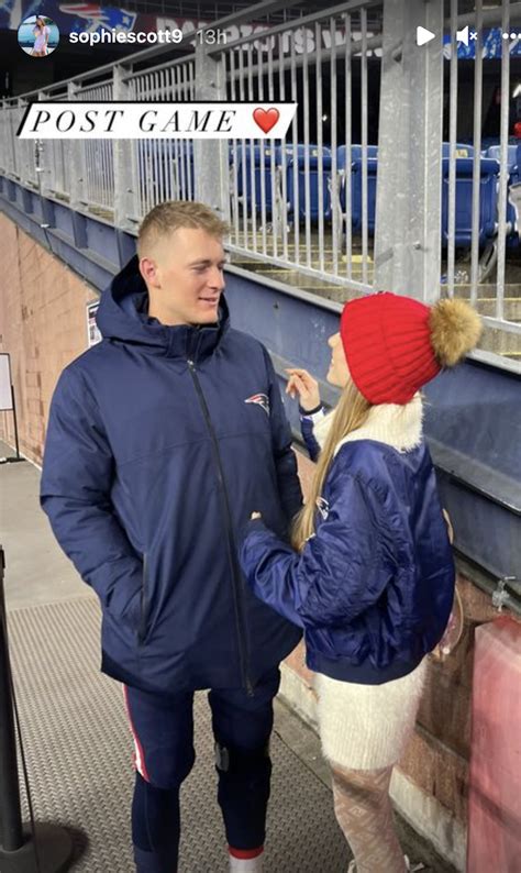 Mac Jones celebrates Patriots win with girlfriend Sophie Scott