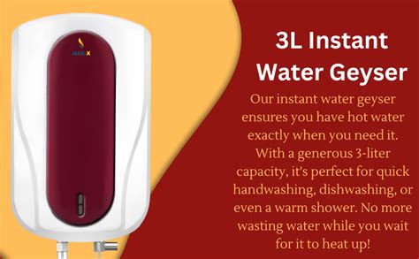 Buy JADE-X 3Litter Instant Water Geyser - Fast Heating Mini Tankless ...