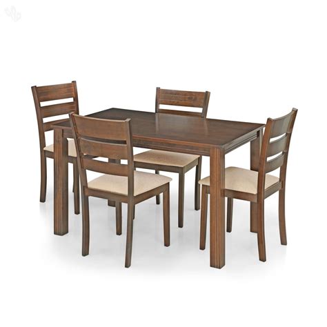 Royaloak Munich Four Seater Dining Table Set (Brown) : Amazon.in: Home ...