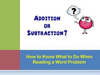 Image result for Word Problems Addition and Subtraction Understanding Key Words