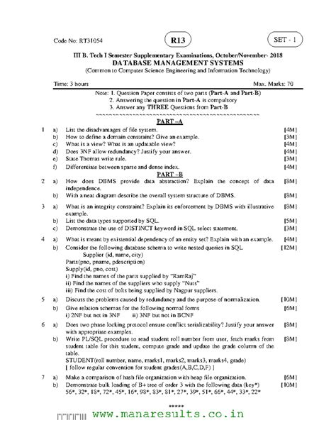 RT31054112018 - DBMS - |''|'''||''||'''|||| Code No: RT III B. Tech I ...