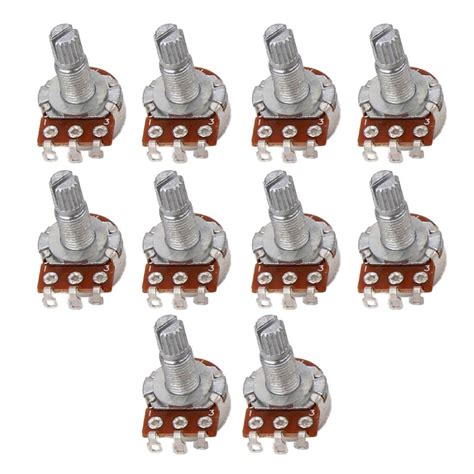 BQLZR Guitar Potentiometer B500k 16mm Base Dia 18mm Shaft Pack of 10 ...