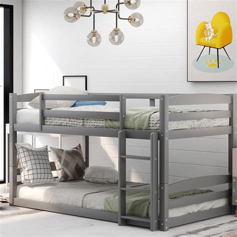 Buy Syngar Twin Over Twin Solid Wood Bunk Bed with Ladder and Safety ...