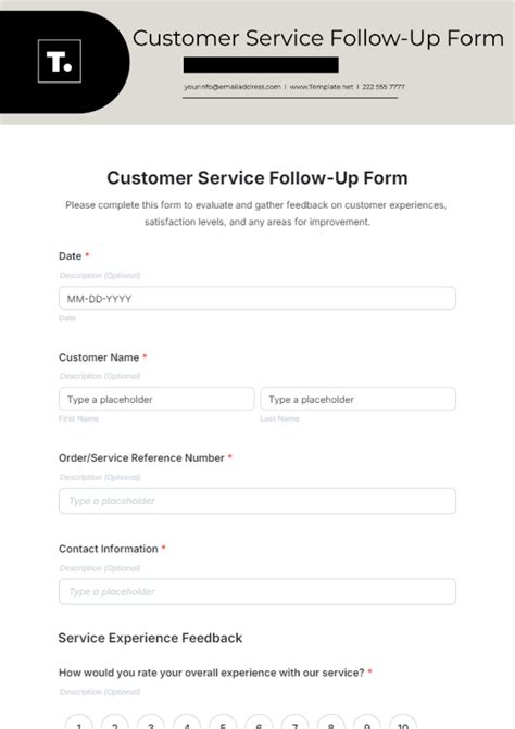 Free Customer Service Request Form Template to Edit Online