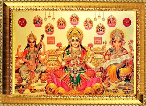 Buy Suninow Laxmi Ganesh Saraswati with ashta laxmi | God Photo for ...