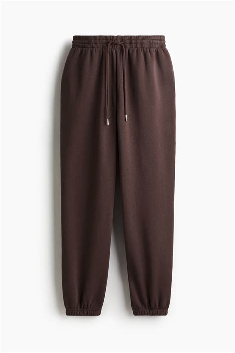 Cotton-blend sweatpants - Dark brown - Ladies | H&M GB
