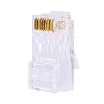 RJ45 Modular Plug, Self-Locking 100 PCS/LOT Ethernet Connector, for ...