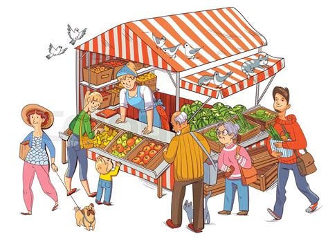 Shopping in the Market Cartoon 的图像结果
