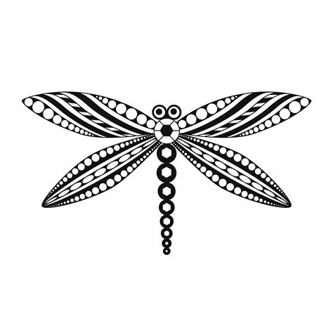 Stencil abstract clip art dragonfly. Insect ink 16468854 Vector Art at ...