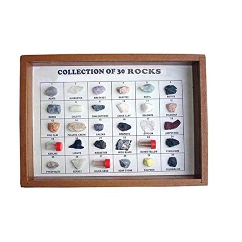 BEXCO 30 Rocks Collection Kit in Wooden Glass Front Showcase : Amazon ...