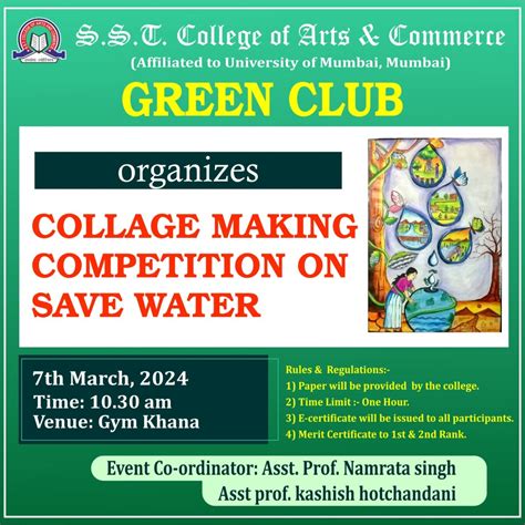 Collage Making Competition on Save Water – SST College