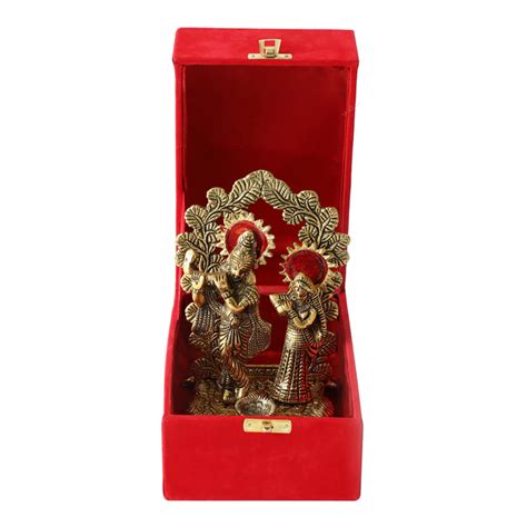 Lord Krishna Figurine in a Luxurious Red Velvet Box - IKIRU