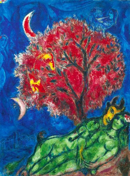 Lovers Under a Red Tree - Marc Chagall - Posters by Marc Chagall | Buy ...
