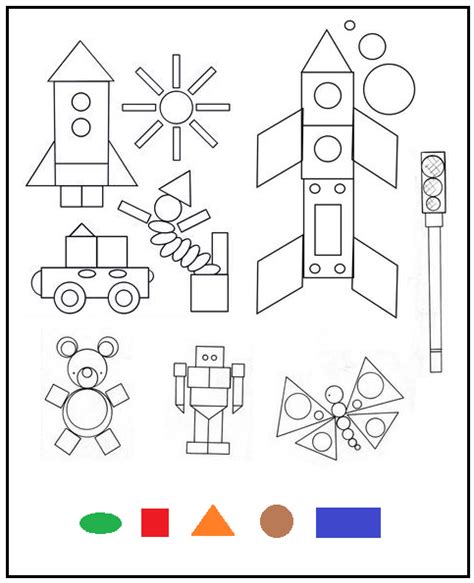 Coloring Shapes Worksheet | Olympiad tester