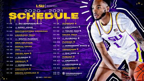 Printable Lsu Woman Basketball Schedule - King Printables