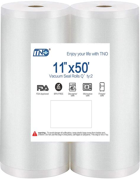 Buy TNO Vacuum Sealer Bags, Sous Vide Roll, Large 11" x 50', Commercial ...
