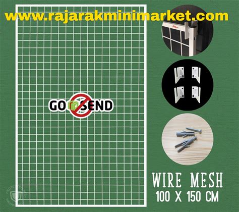 RAM BINGKAI WIREMESH 100×150 CM + H5 WALL PUTIH | Rak Dinding Gantung ...