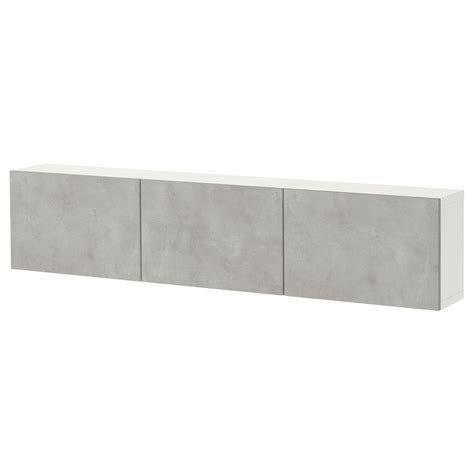 BESTÅ wall-mounted cabinet combination, white Kallviken/light grey ...