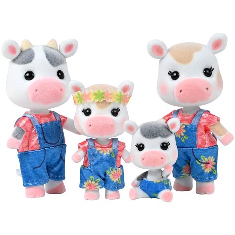 Honey Bee Acres The Cloverberrys Cow Family 4 Miniature Doll ...