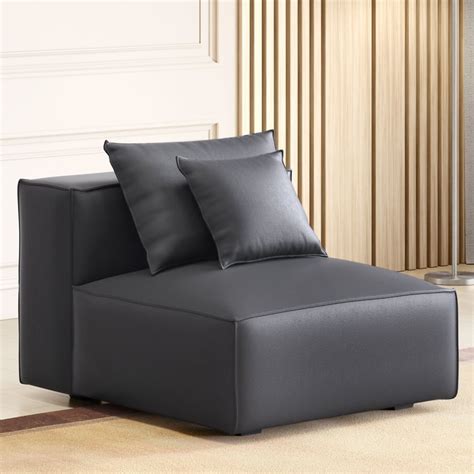 Buy Mills Half Leather 1-Seater Armless Sofa from Home Centre at just ...