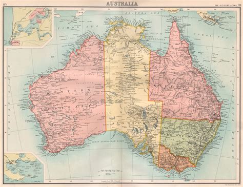 Australia; Inset maps of Perth; Albany by Bartholomew, John: (1898) Map | Antiqua Print Gallery