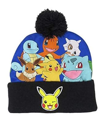 Pokemon Starters Embroidered Pikachu Cuff Beanie Cap Hat One Size ...
