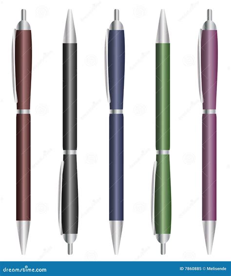 Set of Ballpoint Pens stock vector. Illustration of ballpoint - 7860885