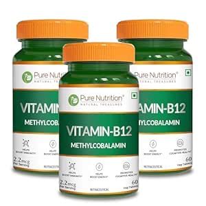 Pure Nutrition Vitamin B12 (2.2mcg) Tablets | Active form of ...