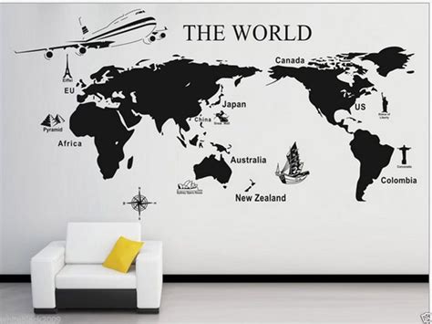 World Map Wall Sticker 的图像结果