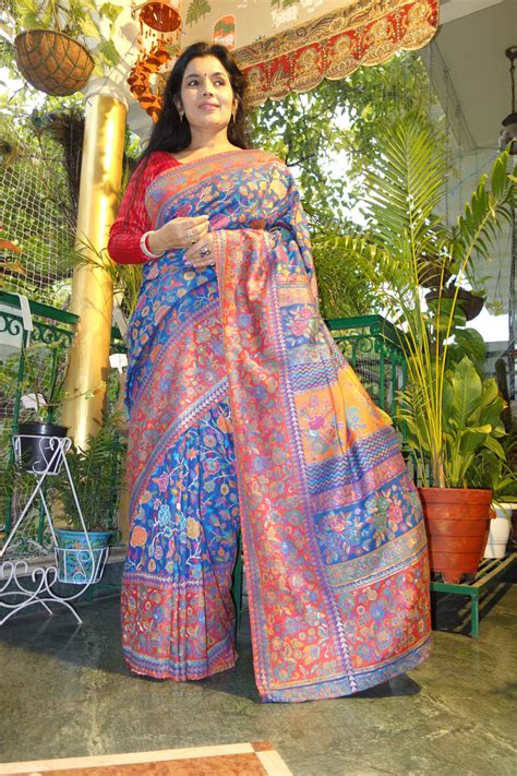 Blue Gulabdar Kani Saree – sohumsutras