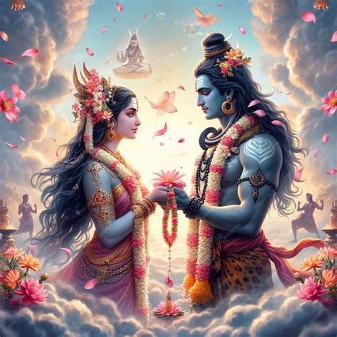 Premium Photo | Parvati and shiva love wallpaper