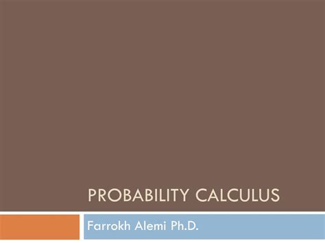 Probability Calculus 的图像结果