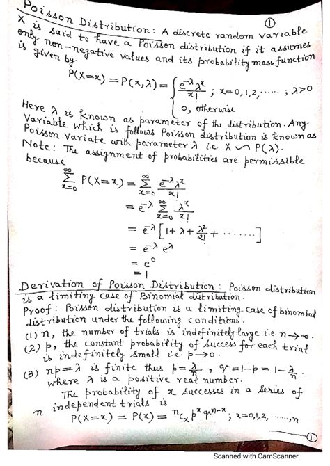 Poisson Distribution - Mathematics - Studocu
