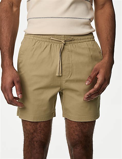 Buy Elasticated Waist Shorter Length Stretch Shorts' at Marks & Spencer