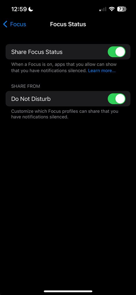 Focus status not showing in messages. - Apple Community