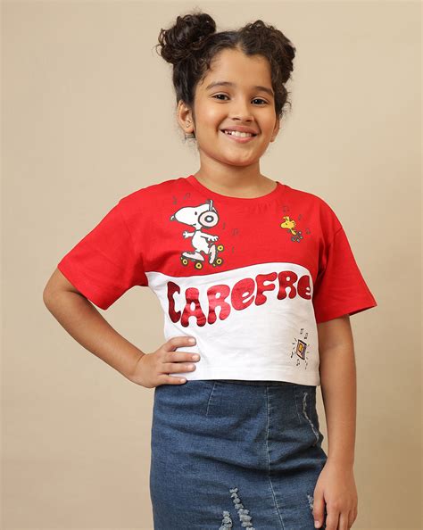 Peanuts Printed Boxy Fit Tshirt For Girls – Kidsville