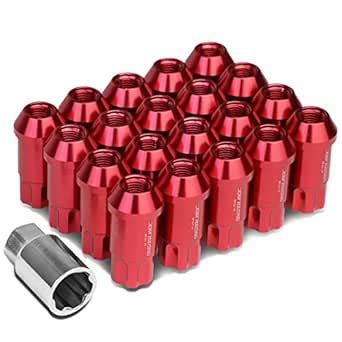 DNA Motoring LN-ZTL-9024-125-RD Wheel Lug Nuts+Lock Key : Amazon.in ...