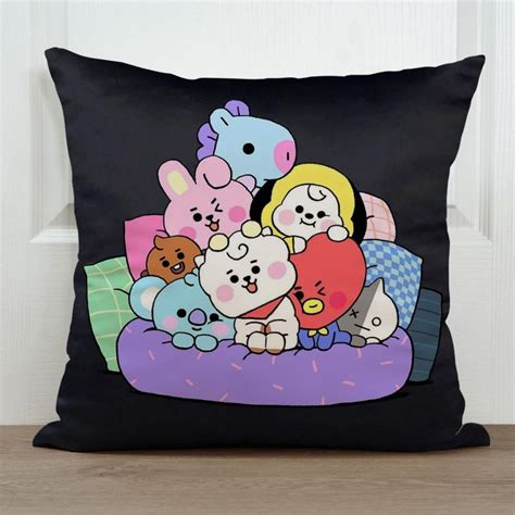 Buy SKYTRENDS Kpop BTS Satin Cushion Cover with Filler (White, 12x12 ...
