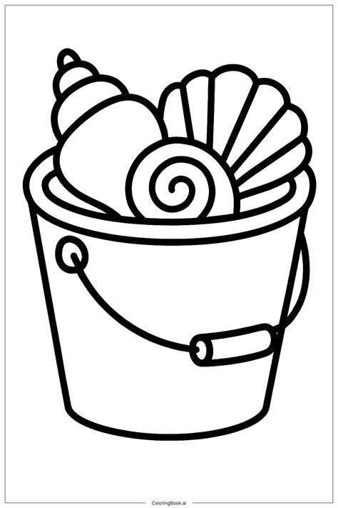 Holiday Bucket Of Shells Coloring Page (Free PDF&PNG Printable)