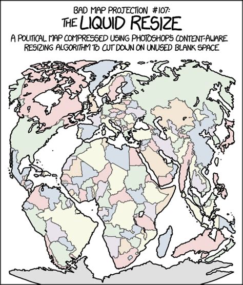 Bad Map Projection: Liquid Resize - XKCD中文站