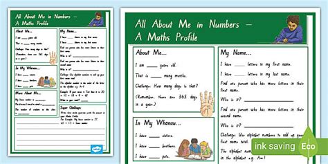 All About Me Start of the Year Statistics