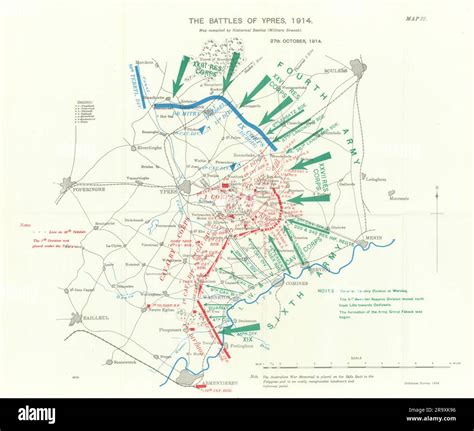 Battle of Ypres 1914. 27th October 1914. First World War. 1933 old ...