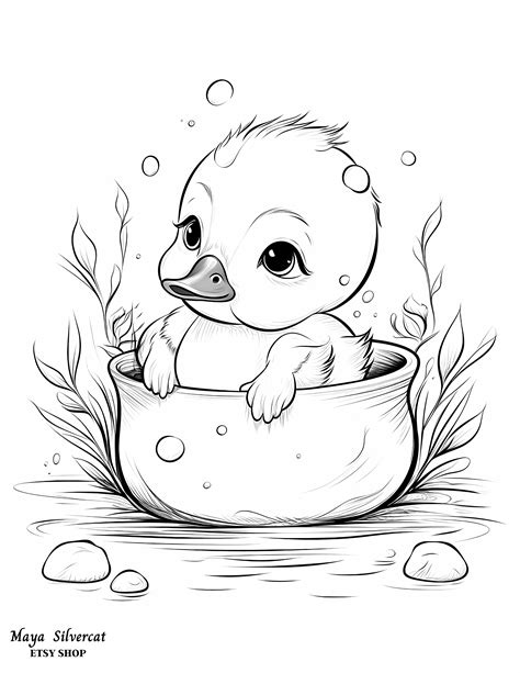 Cute Baby Duck - free coloring page for kids | Cute coloring pages ...